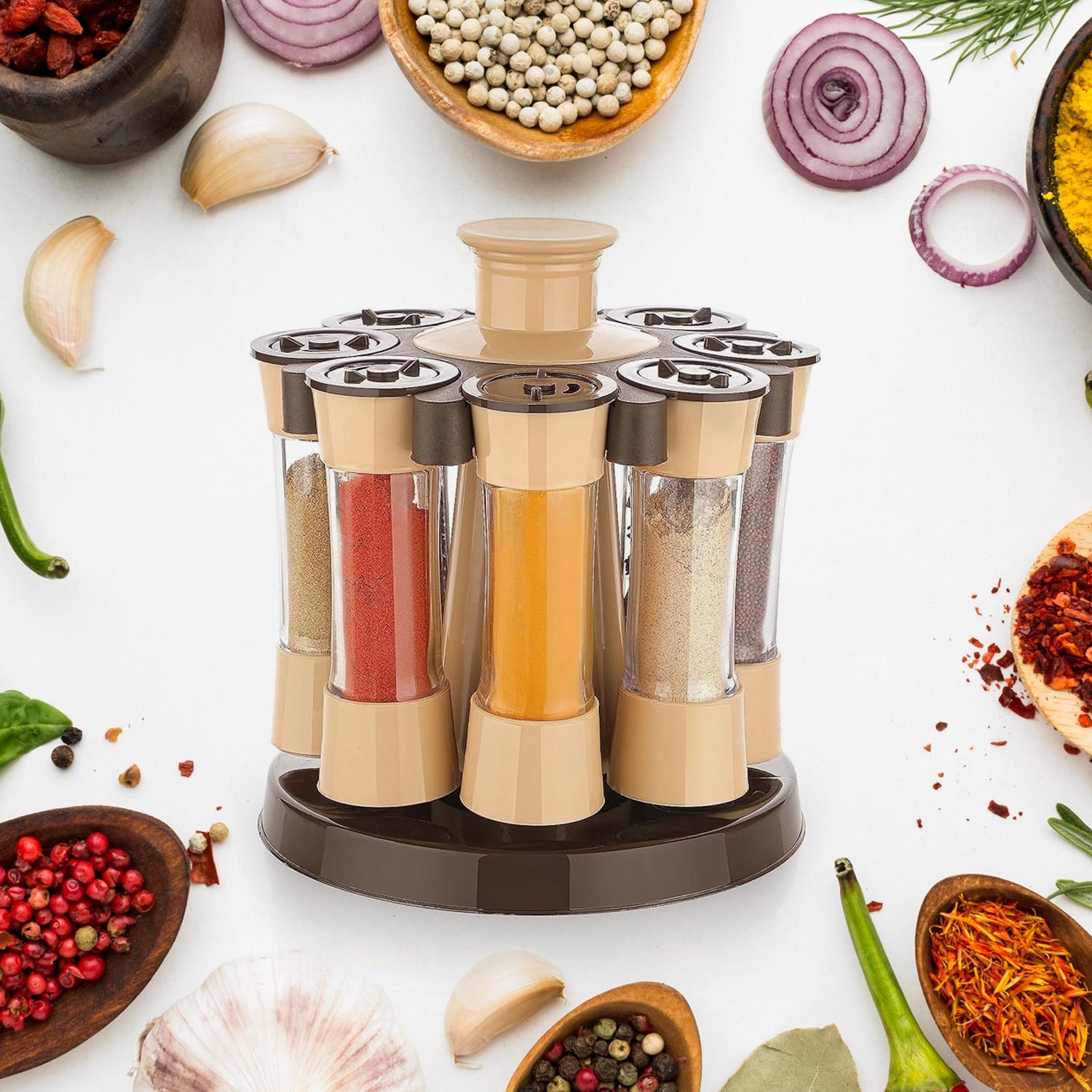 360 Revolving Spice Rack For Kitchen And Dining Table 8 Spice Jars 360 Revolving Spice Rack For Kitchen And Dining Table 8 Spice Jars